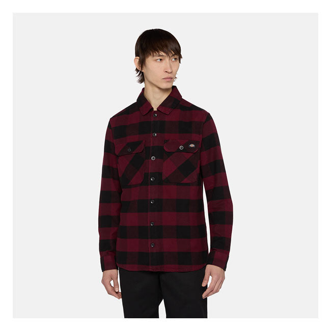 Dickies Sacramento Shirt Zinfandel Flanel Katoen Lange Mouwen Met Twee Borstzakken En Pennenvak