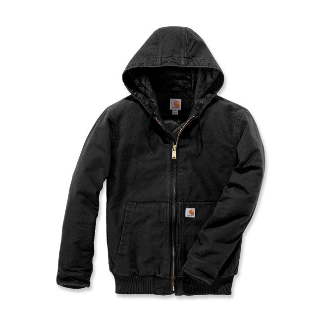 Carhartt Gewassen Geïsoleerde Jas Zwart J130 Met 3M Thinsulate Isolatie En Capuchon