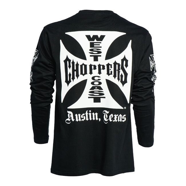 The West Coast Choppers OG Cross long sleeve embodies the rebellious spirit of West Coast Choppers. Made from the finest 100% cotton; it offers a comfortable fit that''s perfect for everyday wear. The iconic OG Cross ATX logo is emblazoned in across the chest and along the sleeves; letting everyone know you''re not here to follow the rules; you''re here to make your own. This shirt is designed with a comfort cut to keep you moving freely.