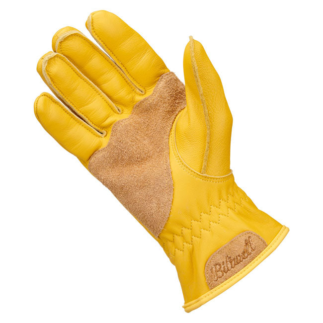 The original Biltwell Work glove has been a rugged staple in our motorcycle gear line for years. Work 2.0 raises the bar for style and construction with an elasticated cuff; suede cowhide palm protection for abrasion resistance and shock isolation. Made of 100% goatskin construction with fleece half liner for more comfort; dexterity and to reduce sweat. The anatomical suede palm panels have internal padding Built for three-season riding: spring; summer and fall.