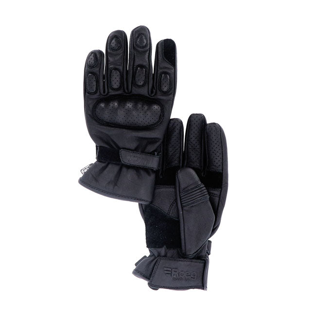 Roeg Bax Lerenhandschoenen Zomer Ademend Met Perforaties Knokkelbescherming CE EN 13594 Zwart