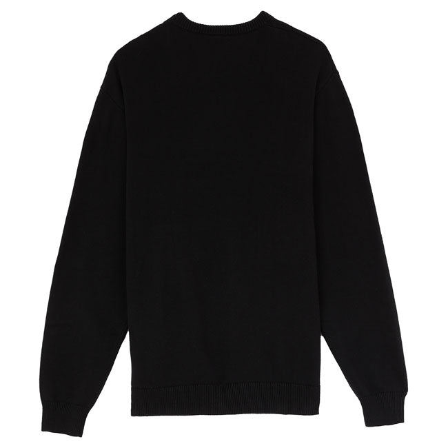 The Dickies Summerdale sweater is a relaxed fit knitted crewneck sweater. Made with 100% cotton jersey; featuring ribbed collar; hem and cuffs; and embroidered contrast Dickies logo on the left chest. A classic; basic knitted crewneck for daily wear. Available in a range of classic and seasonal colors. Crewneck 100% cotton