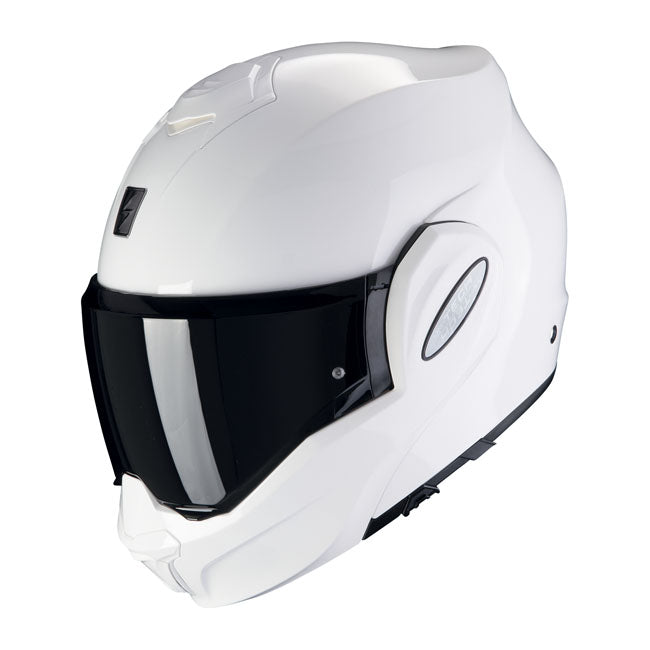 Scorpion EXO-Tech EVO does not want to be just another flip-back style modular helmet but to be a game changer with its perfect full-face looking design; wide vision with Pinlock-ready shield; low-volume shell; easy-to-operate chin bar mechanism; KwikWickrC moisture-wicking liners to keep you cool and dry and tension spring applied one-touch top vent. You will see the differences when you view it; you will feel the differences with you wear it; and you will experience the differences when you ride with it. 