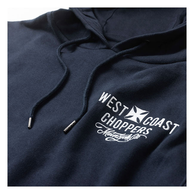 West Coast Choppers Frisco Hoodie Navy Met Geborduurd Logo En OG Label Katoen Polyester Mengsel Pasvorm