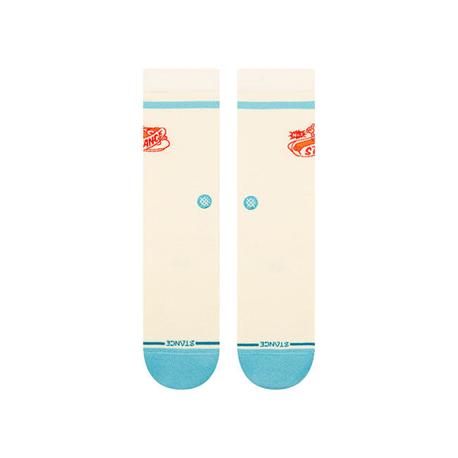 Stance is an American sock brand that has taken the sock concept to a completely new level. With their expressive prints and designs they live up to their slogan ''The Uncommon Thread'' all too well. A classic sock height that hits the mid-point of your lower leg. Features moderate cushioning throughout the sock for a secure fit with enhanced impact protection; combed cotton blend; deep heel pockets complement your arch with that feel-good fit and seamless toe closure for an anti-friction finish your feet w