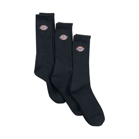 The Dickies Valley Grove socks are authentic ribbed ankle socks with embroidered Dickies logo on the top. A classic athletic style that come in a pack of three; in one color or three different colors. Available in a wide range of classic and seasonal colors. A fresh pair of socks every day made for all occasions. Ribbed crew socks 68% cotton / 24% polyester / 5% polyamide / 3% elastane