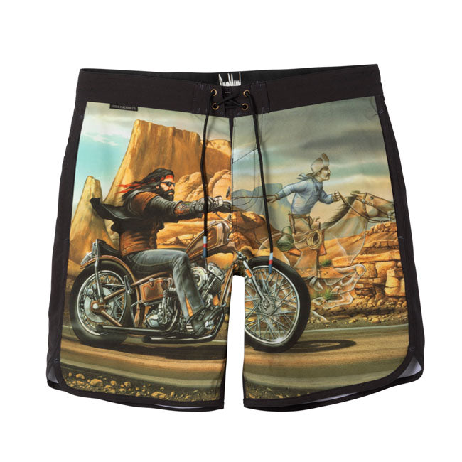 Loser Machine Ghost Rider Boardshort 4-Weg Stretch Waterafstotend Zwart Met Geheime Zakken