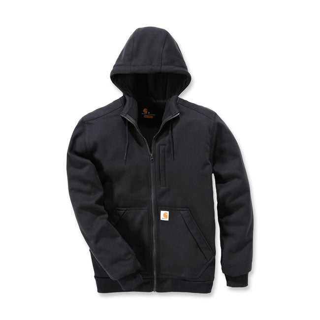 Carhartt Wind Fighter Zip Hoodie Zwart Windbestendige Fleece Met Waterafstotende Finish