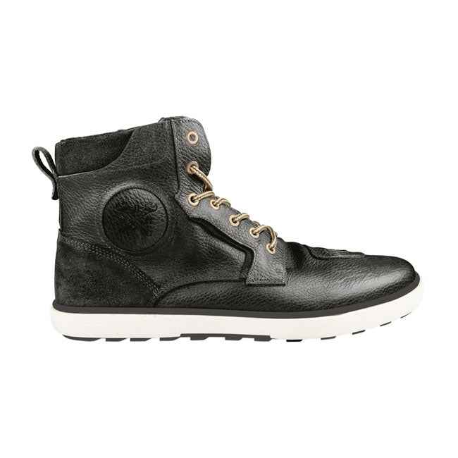 Full XTM fiber lining; Upper: 100% vintage leather; water repellent & breathable; Sole: 100% rubber; 3 point protection (ankle; heel & toe); gear shift protection; waterstop leash