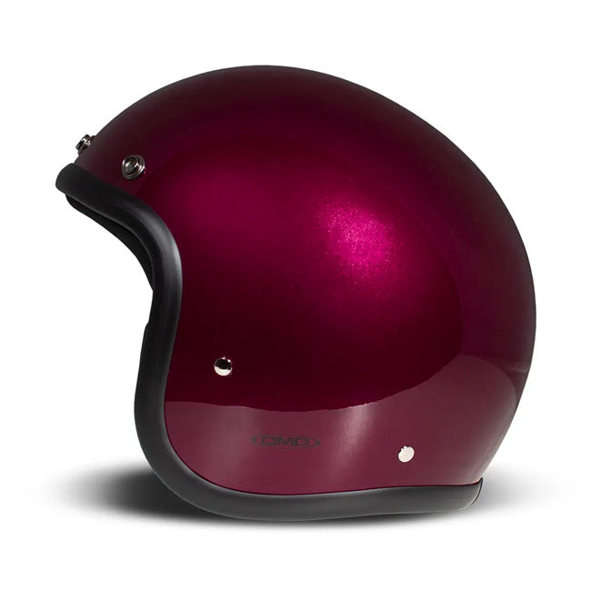 DMD Retro Helm Paars ECE 22.06 Glasvezel Shell Bluetooth Klaar Drie Maten Luxe Voering