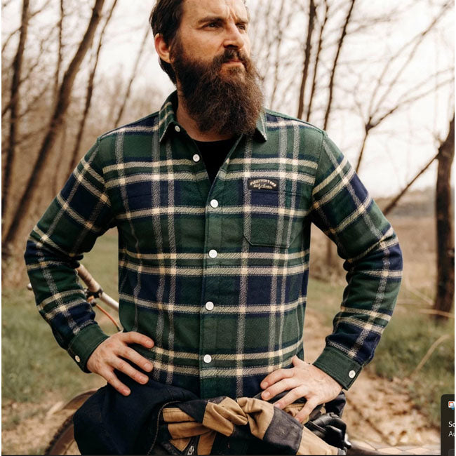 Holy Freedom Macleod Lined Shirt Groen Warm Winter Shirt Met Rugged Werkkledingstijl