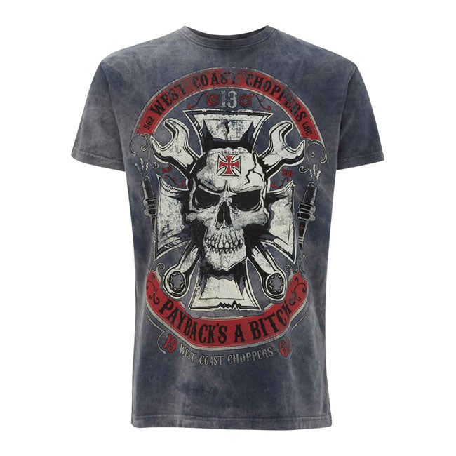 West Coast Choppers Mechanic T Shirt Vintage Blauw Met Comfort Pasvorm Voor Dagelijks Draagcomfort