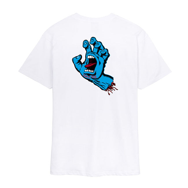 Santa Cruz Screaming Hand Chest T Shirt Wit Katoen Regular Fit Skate Kleding Streetwear