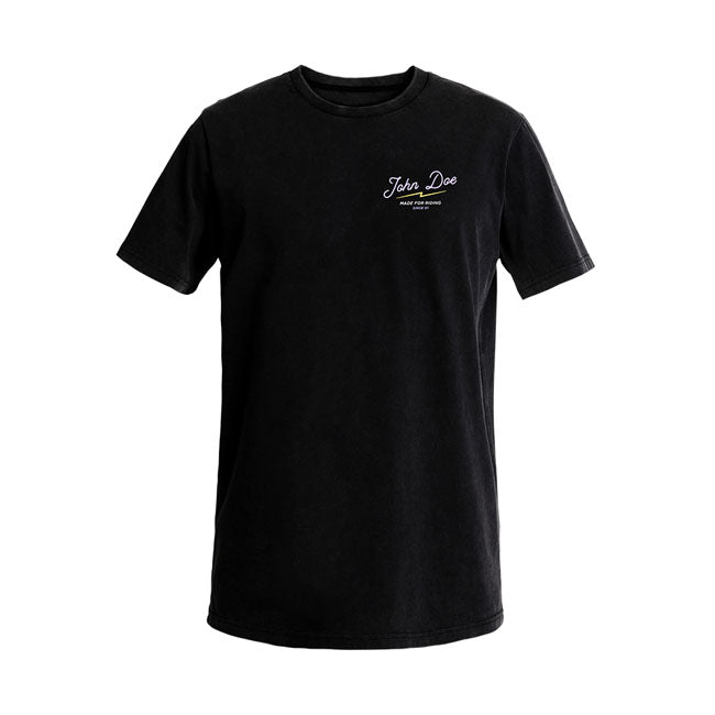 John Doe Wave T Shirt Zwart 100 Procent Katoen Regular Fit