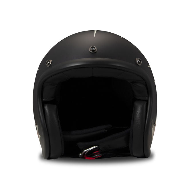 Embrace the fusion of classic style and modern functionality with the DMD Retro helmet; a nod to the iconic 70''s design. This helmet isn''t just a protective gear but a statement piece; crafted for those who dare to stand out. With its ECE 22.06 approved fiberglass shell available in three sizes; it offers a snug fit. The helmet is bluetooth ready; features integrated snaps for visors; and boasts a luxurious; washable lining with Velcro for a custom fit. Secured with a padded chin strap and a reliable Doub