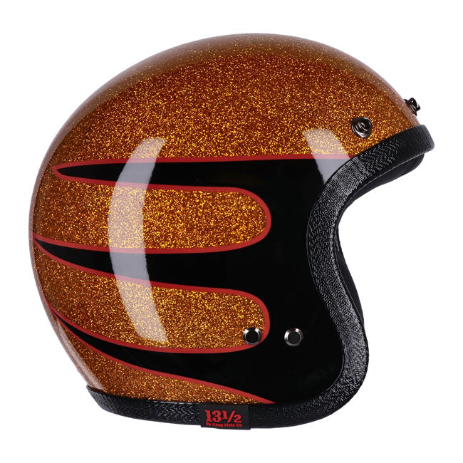 The best way to stay safe on a motorcycle is to not ride a motorcycle; but let's skip that option and go for an ECE 22.06 approved helmet that looks amazing. These 13 « Skull bucket helmets are old-school cool; with vintage colors and graphics that match your chopper style. The Buckets are made of fiberglass in four different shells and are available in sizes ranging from Extra Small to Double XL. Complete with padded chin strap and classic double d-ring closure; plus integrated snaps for shields and peaks