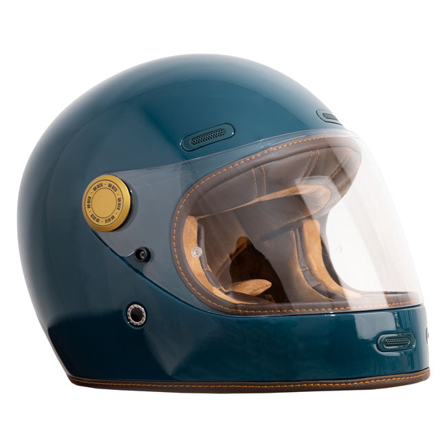 The By City Roadster III helmet blends timeless design with advanced safety. Crafted from fiberglass; it offers durability and a lightweight feel. The leather-finished; removable; and washable multi-density padding ensures maximum comfort; while ventilation inlets and a rear fastening system provide added functionality. The injected visor; anti-fog ready with by laminate; guarantees clear vision in any weather. A double buckle closure ensures a secure fit; and it's Bluetooth system ready for seamless connec