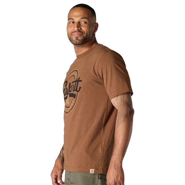 Carhartt Script Graphic T-Shirt Rood Duck Heather Lichtgewicht Katoen-Polyester Relaxed Fit