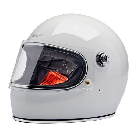 The Biltwell Gringo S has a sleek; old-school and iconic look from back to the 70's with the high protection standards of the present time. The Gringo S is made of a slim profile ABS outer shell with hand-painted beautiful colors; CE certified anti-scratch and anti-fog visor; removable and washable liner with hand-sewn diamond stitch. Also there are speaker cut-outs for intercoms; a double d-ring chin strap and the helmets are ECE 22.06 and DOT certified.