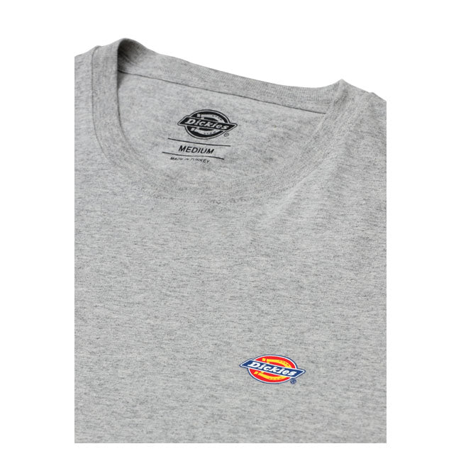 Dickies Mapleton T Shirt Grijs Melange Regular Fit BCI Katoenen Jersey Met Logo Op Borst