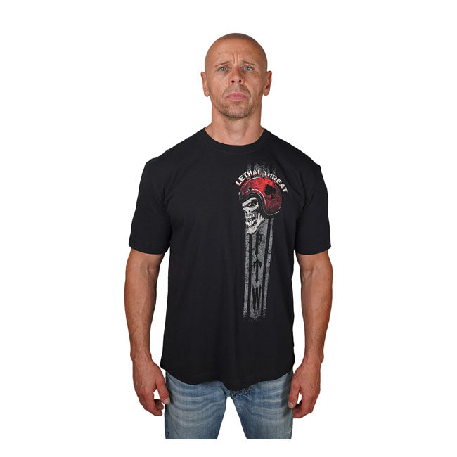This shirt was designed with the riders who like to take some vertical risks in mind. This Lethal Threat Forever two Wheels T-shirt comes in "Real Men Sizing" meaning a looser; bigger; more comfortable fit; full color front and back screen print and manufactured from a soft 100% preshrunk cotton fabric for the perfect fit.