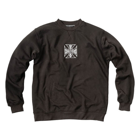 This West Coast Choppers Parts sweatshirt is a tribute to the hands-on spirit of the garage and the open road. In classic black or white; it features the iconic OG cross logo embroidered on the chest; while the back showcases a bold ''Parts & Service'' graphic that speaks to the brand''s roots in custom bike culture. Made from a heavyweight cotton-polyester blend; it offers both comfort and durability. With its regular fit; this sweatshirt is perfect for those who appreciate quality craftsmanship and timele