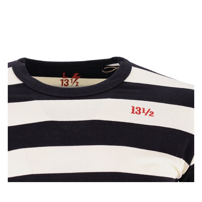 13 1/2 Behind Bars Langarm Wit Zwart 100% Katoen Longsleeve Motor Kleding Comfortabel