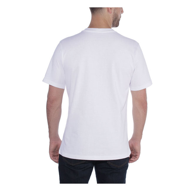 Carhartt Solid T Shirt Wit Zware Katoenmix Jersey Losse Pasvorm Ribkraag Voor Werkdagen