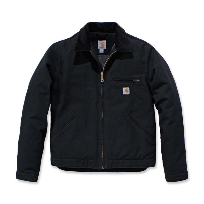 Carhartt Detroit Gevoerde Werkjas Zwart Met Blanket Voering En Katoen Duck Canvas