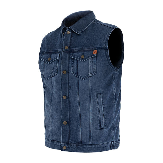 The John Doe Trucker denim vest combines a classic old-school denim look with modern protective features; perfect if you want to ride in both style and safety. Inspired by the iconic denim vests of the ''70s; it brings just the right amount of attitude without compromising on functionality. Thanks to its special construction; the Trucker Vest is back protector ready; meaning you can easily insert an optional back protector for an extra level of safety. At the same time; it remains pleasantly light and flexi
