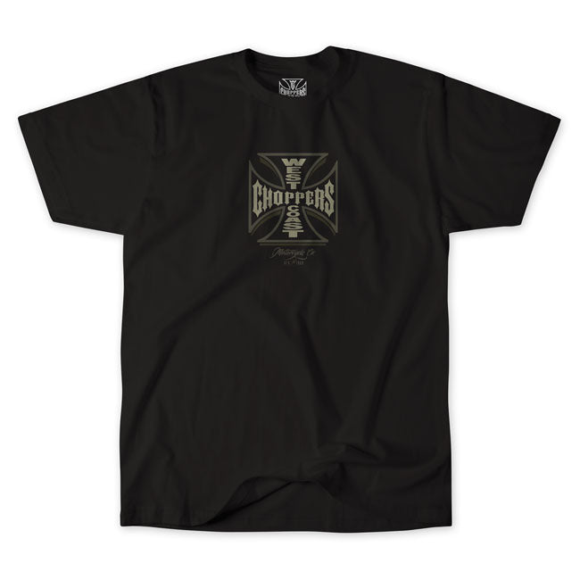 The wide collection of West Coast Choppers t-shirts; sweats; hoodies and other apparel makes it sometimes difficult to make a choice. But all of the WCC have a cool look. Moreover the WCC apparel are of high quality and durable. This t-shirt with is one of them with a rib collar. The t-shirt has at the front and back a pinstripe variation of the OG cross logo. The logos are screen printed.Made of 100% cotton and they come in a relaxed fit.