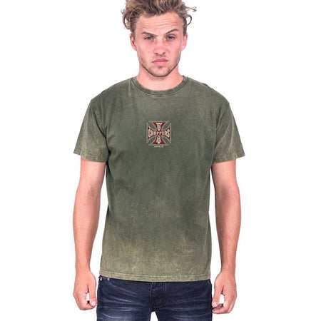 Ride in classic chopper style with the West Coast Choppers Motorcycle Co t-shirt. Crafted from 100% premium cotton; this t-shirt offers a comfortable fit and feel. Featuring the iconic Motorcycle Co. logo on both the front and back; it''s a bold statement piece for any rider. Available in several color combinations; this t-shirt combines comfort with the unmistakable West Coast Choppers attitude.