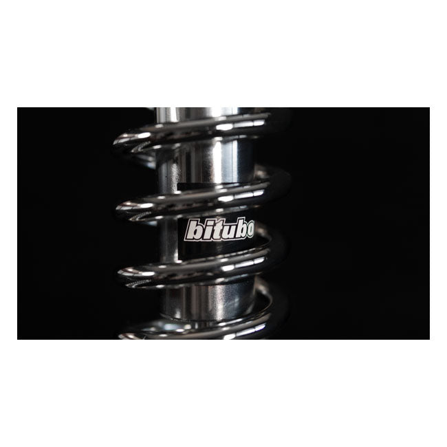 Bitubo, WME dual shock absorber set. Chrome. 336mm