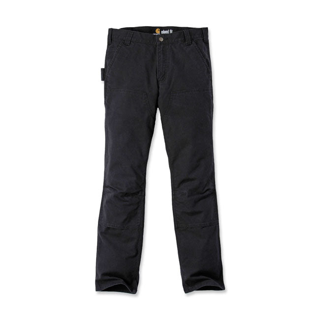 Carhartt Stretch Duck Dubbele Voorpanelen Werkbroek Zwart Rugged Flex Straight Fit