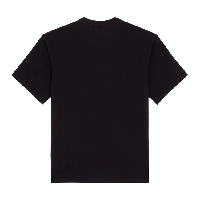 The Dickies Clancy heavyweight t-shirt is a relaxed fit t-shirt made for everyday wear. Made with heavyweight 100% cotton; featuring small; clean Dickies patch on the front left chest and woven label inside seam. A classic and clean everyday piece.