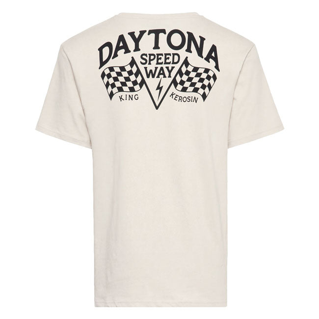 Motorsport history you can wear: The King Kerosin t-shirt draws inspiration from the legendary Daytona Speedway and translates it into a clean; timeless racing look. The classic regular fit is balanced and comfortable; while the crew neck provides a neat finish. Made from pure cotton; the shirt offers a natural feel for warm days and long sessions. The understated front detail meets a striking back print; creating a cohesive look without being overdone. A versatile companion that authentically brings racing