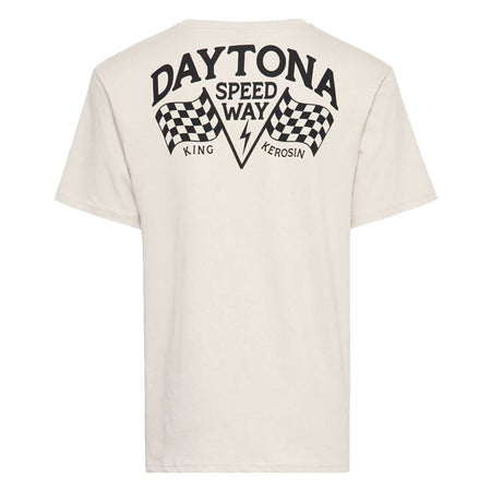 Motorsport history you can wear: The King Kerosin t-shirt draws inspiration from the legendary Daytona Speedway and translates it into a clean; timeless racing look. The classic regular fit is balanced and comfortable; while the crew neck provides a neat finish. Made from pure cotton; the shirt offers a natural feel for warm days and long sessions. The understated front detail meets a striking back print; creating a cohesive look without being overdone. A versatile companion that authentically brings racing