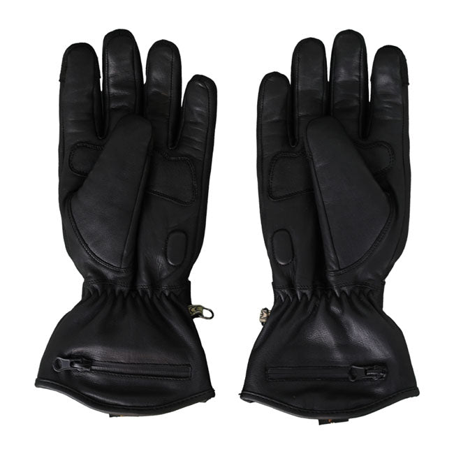 These By City Warm-up gloves are designed to provide maximum thermal protection without compromising riding control. Their heating system keeps hands warm even on long; cold rides; while the Thinsulater lining and HIPORAr membrane protect against rain; wind; and moisture. The inductive charging system allows recharging without removing the battery; saving time and inconvenience. Designed in premium full-grain leather; they feature a heated system on the back of the hand and fingers with three temperature le