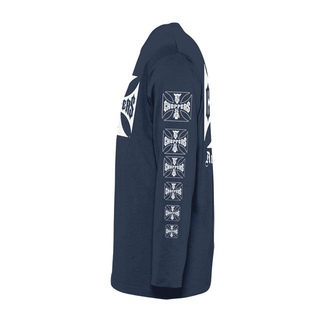 West Coast Choppers WCC OG Logo ATX Longsleeve Navy 100% Katoen Comfort Pasvorm Ontwerp OG Cross ATX