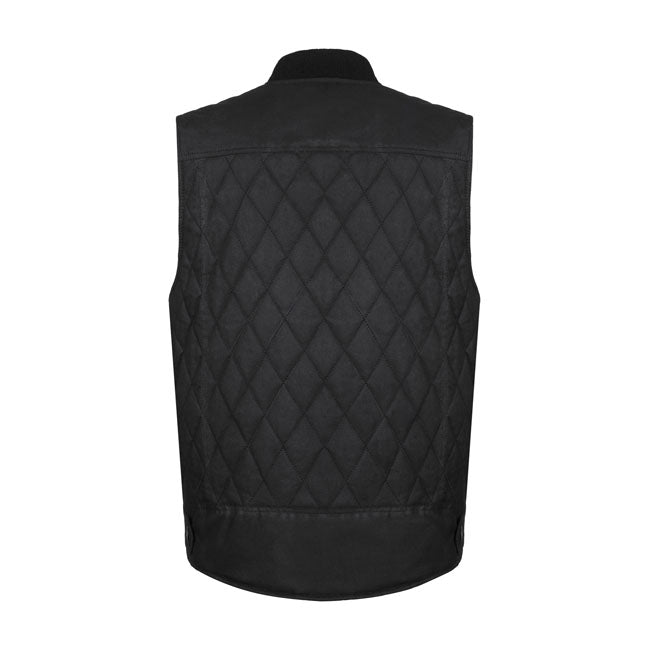 The John Doe stitched Lowrider Wax Vest is the perfect accessory for anyone looking for a vest that can be worn over any clothing item on warm days. With its lightweight waterproof stitching structure; it is also suitable as a wind- and water shield and can be fitted with a protector on the back for motorcycling. Waxed cotton Contrast stitching Outside pockets on the chest with zip-closure Cotton inner lining for comfort and breathability Outside upside-down-closure pockets on each side Two inside jet
