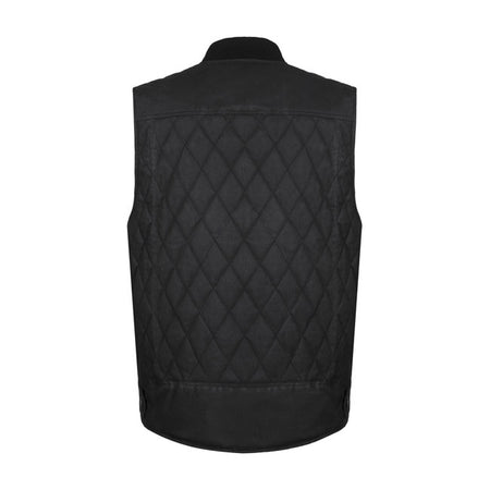 The John Doe stitched Lowrider Wax Vest is the perfect accessory for anyone looking for a vest that can be worn over any clothing item on warm days. With its lightweight waterproof stitching structure; it is also suitable as a wind- and water shield and can be fitted with a protector on the back for motorcycling. Waxed cotton Contrast stitching Outside pockets on the chest with zip-closure Cotton inner lining for comfort and breathability Outside upside-down-closure pockets on each side Two inside jet