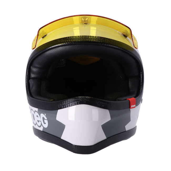 Roeg Peruna 2.0 Fog Line Full Face Helmet CE 22.06 RQ Light Fiberglass Shell Met Gele Peak