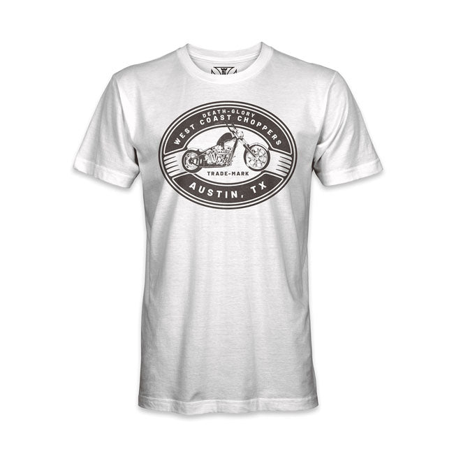 West Coast Choppers WCC Death Glory T Shirt Wit Van Katoen Met Comfortabele Pasvorm En Logo