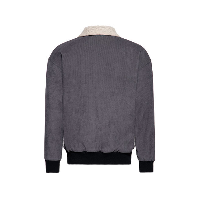 Experience the ultimate in comfort and style with the King Kerosin corduroy jacket for every occasion. The jacket is made of lightweight corduroy fabric that is comfortable to wear while giving a casual look. The soft sherpa collar provides extra warmth on cooler days and gives the jacket a classic touch. A full-length zip offers additional protection from the wind. The wide; elastic waistband and cuffs on the sleeves guarantee an optimal fit and keep the cold out. The jacket has two side pockets that offer