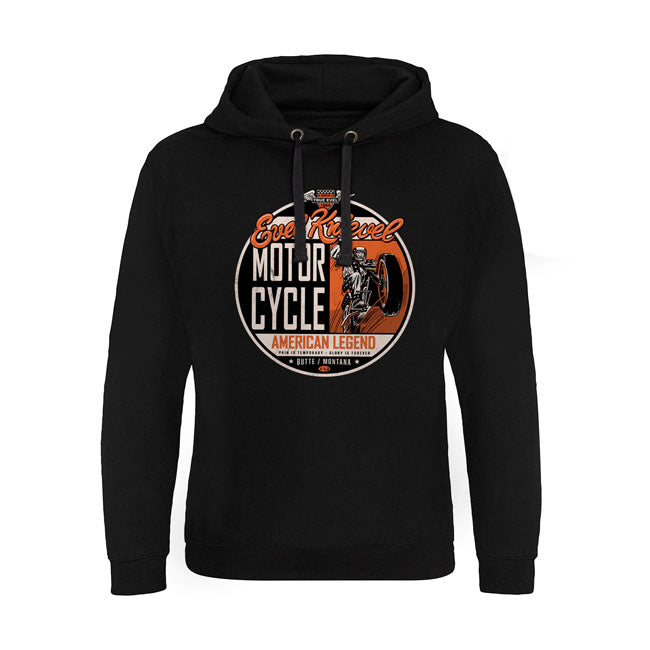 Evel Knievel! Who doesn''t know him or heard about him. This is man is a legend! He was best known for his long-distance motorcycle jumps: his 50-meter jump over Caesar''s Fountain in Las Vegas on December 31; 1967; made him famous; though his fall caused a month-long coma. But now you can wear T-shirts; sweatshirts and hoodies with a print of the great legend. Made of 100% cotton and with a normal fit. Or choose one of the trucker caps and of course you can have your morning coffee wit Evel Knievel if you 