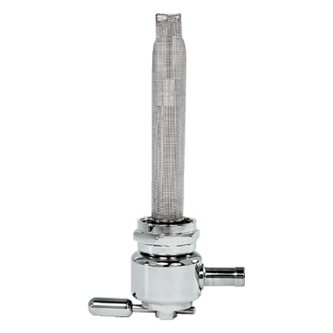 Chrome; 22mm & nut; 5/16 (8mm) fuel hose; right outlet. If you need a petcock that is made without compromises; you''ll want a Pingel. Pingel petcocks are world famous for their gas guzzling capabilities and if you think you don''t need a high flow petcock... think again. With a regular petcock; when traveling at high speed; even with a stock engine; it can happen that your bike uses more fuel than a regular petcock can deliver. The engine sucks the float bowl dry; literally starving the engine. With High P
