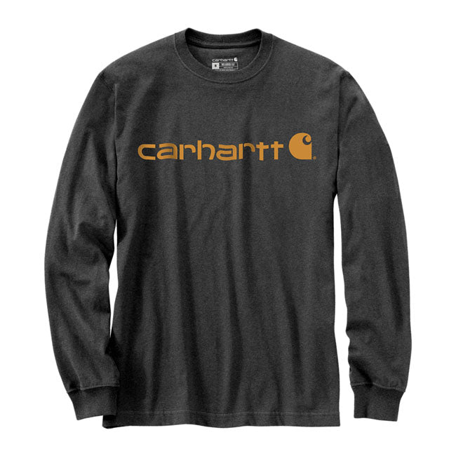 For generations; Carhartt has created rugged clothing for workers facing the roughest conditions. This Dearborn long sleeve bears the name in raised letters on the front. It is made from a heavyweight cotton blend that''s durable enough for the workday and soft enough for the weekend. Relaxed Fit Rib knit crew neck Rib knit cuffs Flat two needle cover stitch hem Carhartt "Signature Logo" plastisol graphic print on front 6.75 oz/ydý - 229 gsm Heavyweight Jersey