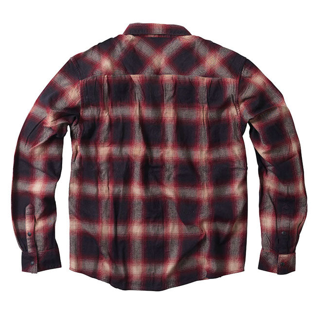 The West Coast Choppers Outlaw flannel is made from cotton/viscose blend for soft feel; perfect for everyday wear whether you''re on the move or posted up. Designed with a regular fit that gives room to breathe without losing shape. Details matter; and this flannel delivers; featuring a genuine leather badge on the left chest pocket and a woven WCC tag stitched low on the front placket. Rugged enough for the shop; clean enough for the bar; this one does it all. Available in several colors.