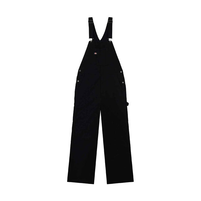 Dickies Losse Canvas Bib Zwart 12 oz Katoencanvas Comfortwash Liniaalzak Hamerslus Metalen Knopen