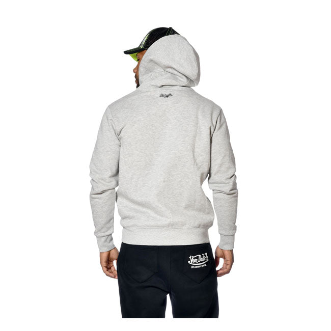Von Dutch Sliman Zip Hoodie Grijs Met Logo Voorzijde Katoen Viscose 95/5 Met Ritssluiting